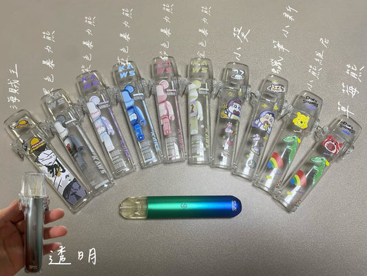 一代主機通用保護套 卡通印花 透明 （帶鏈條）